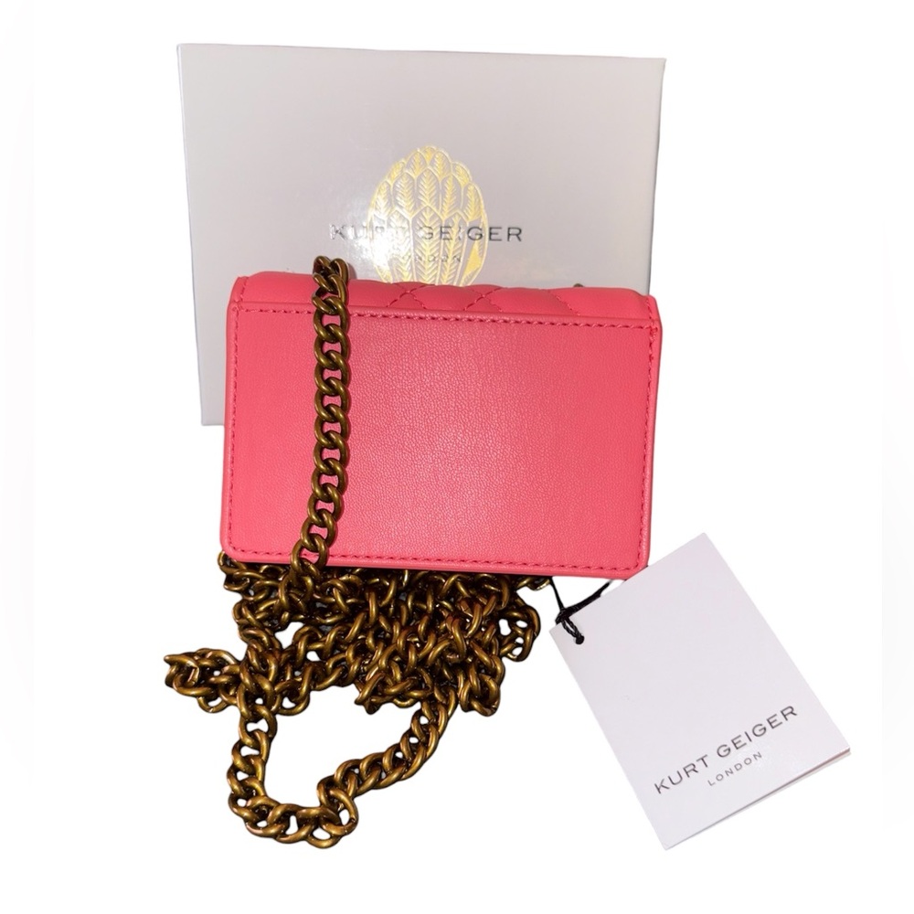 Kurt Geiger London Micro Brixton Quilted Shoulder Bag in Open Pink New w/ Tags - Picture 5 of 6